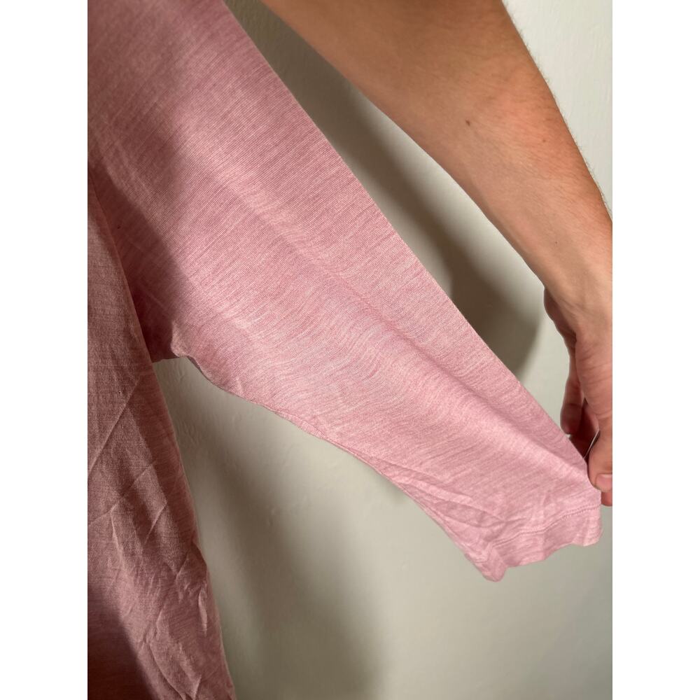 Eileen Fisher Silk Cotton Tee Womens Small Pink Sheer 3/4 Sleeve Lightweight - Picture 4 of 7